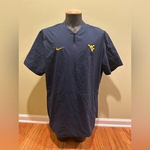 Men’s West Virginia Mountaineers Short-Sleeve Quarter-Zip Coach's Jacket Size XL